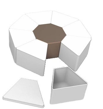 Segmented octagon tin set